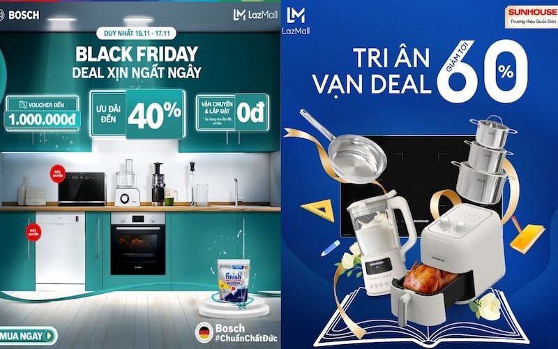 Ưu đãi sốc Black Friday 2024: Mua bếp giá hời tại Shopee, Lazada, Điện máy Xanh và Nguyễn Kim