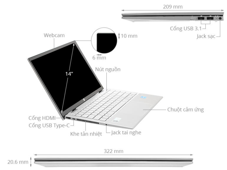 Laptop HP Pavilion X360 14-dy0161TU 4Y1D2PA