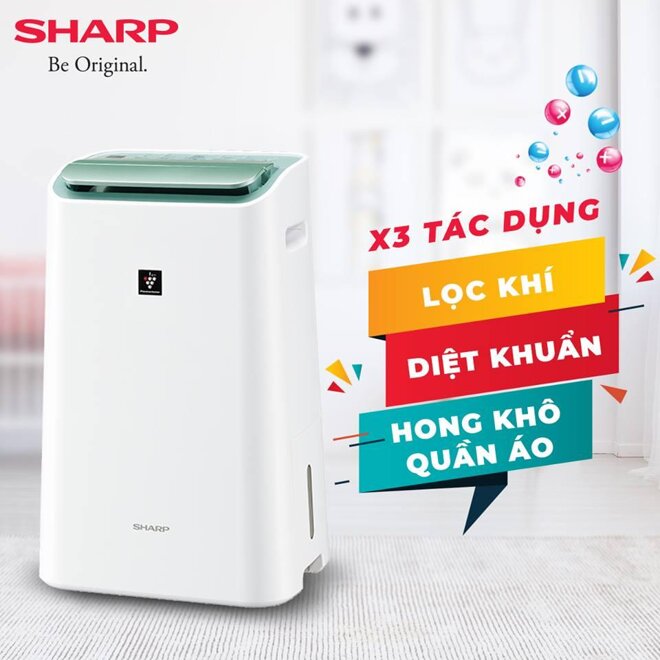 Máy lọc không khí và hút ẩm Sharp DW-E16FA