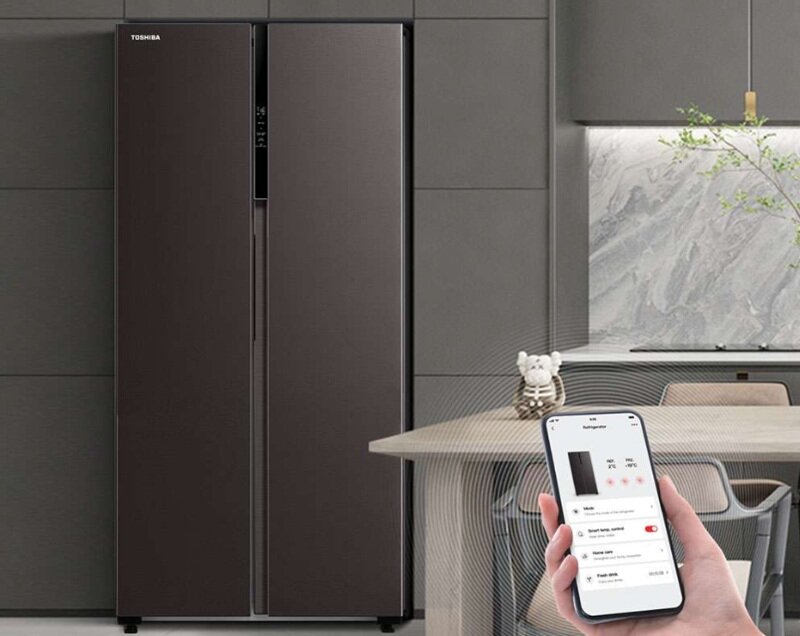 Tủ lạnh Toshiba side by side GR-RS600WI-PMV hạ giá chạm đáy, phù hợp gia đình đông người