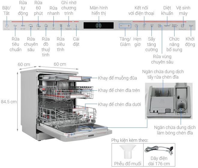 Máy rửa bát độc lập Bosch SMS8YCI01E serie 8