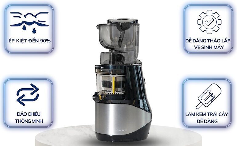 KALITE KL-599 hoàn toàn loại bỏ nỗi lo về tắc bã và trở ngại trong quá trình ép