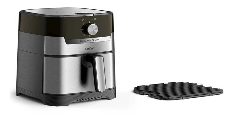 Nồi chiên không dầu kiêm nướng Tefal EY501D có thiết kế 2 trong 1 thích hợp cho đại đa số gia đình Nồi chiên không dầu kiêm nướng Tefal EY501D