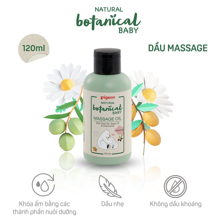  Dầu Massage Cho Bé Natural Botanical - Giá tham khảo: 165.000 VNĐ/chai 120ml