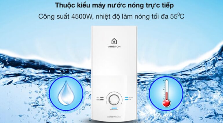 Bình nóng lạnh Ariston Aures Premium 4.5 không bơm