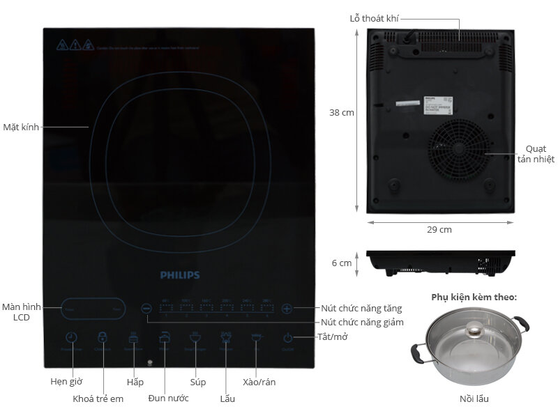 Bếp từ Philips HD4932 2100W