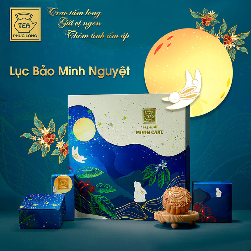 Hộp bánh trung thu Phúc long 2023 Lục Bảo Minh Nguyệt