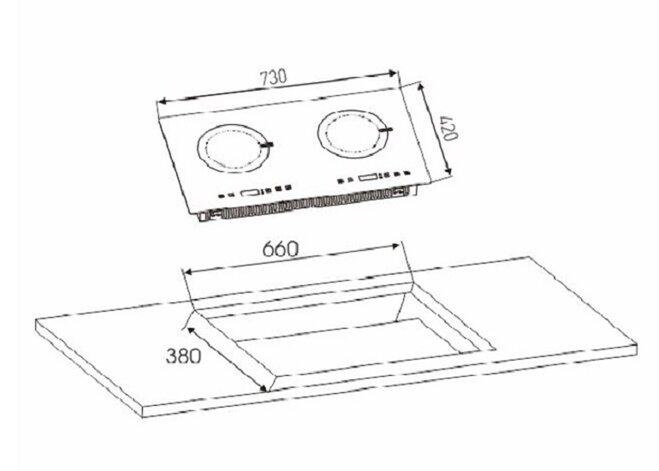 Bếp từ âm 2 vùng nấu Arber AB-381