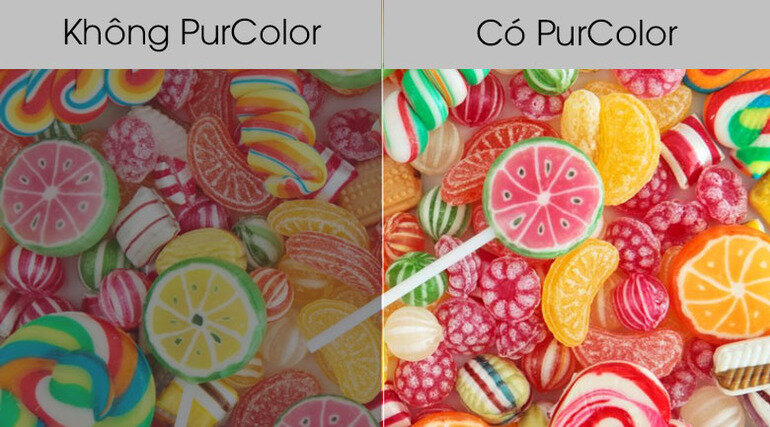 Dải màu rộng nhờ công nghệ Purcolor - Chất lượng màu sắc hình ảnh đẹp vượt trội