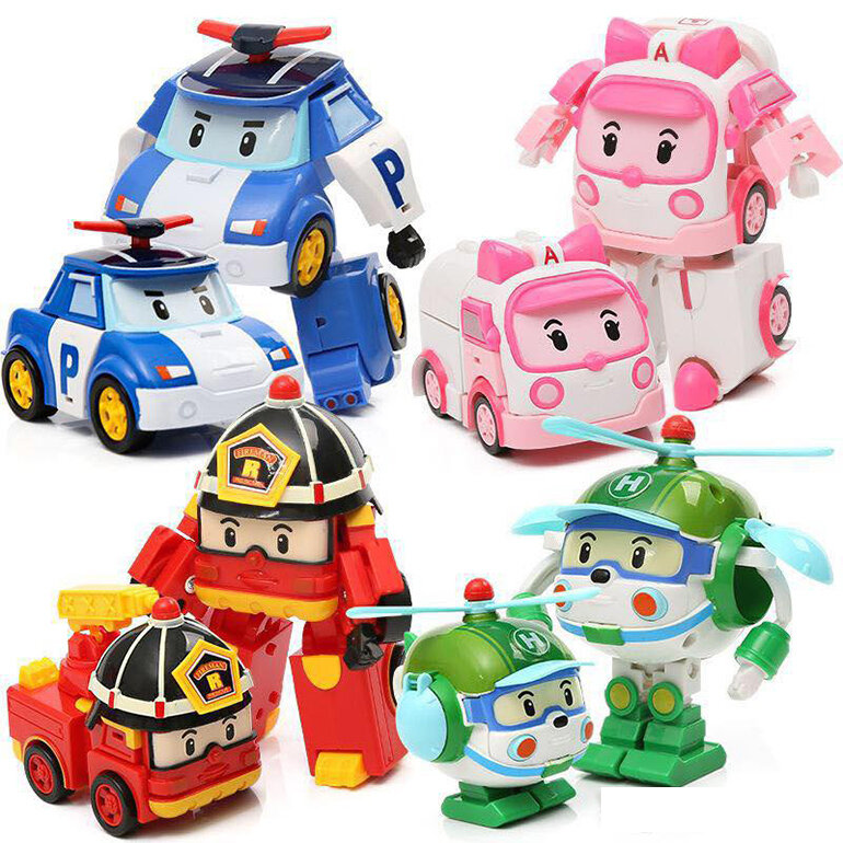 Đồ chơi biến hình với 4 nhân vật hoạt hình robocar poli cho bé