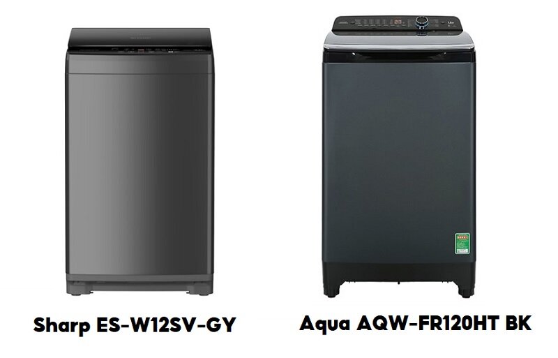 Nên mua máy giặt Sharp 12 kg ES-W12SV-GY hay Aqua 12 kg AQW-FR120HT BK