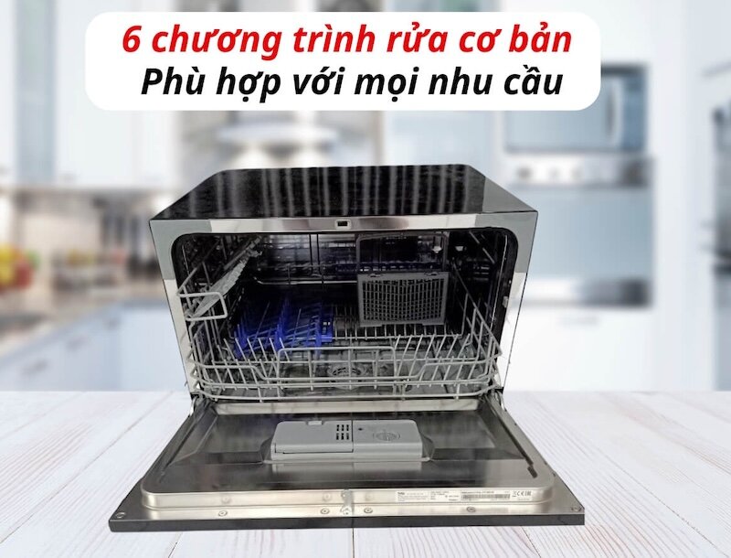 Máy rửa bát Beko DTC36610B sở hữu 6 chương trình rửa đa dạng, đáp ứng mọi nhu cầu