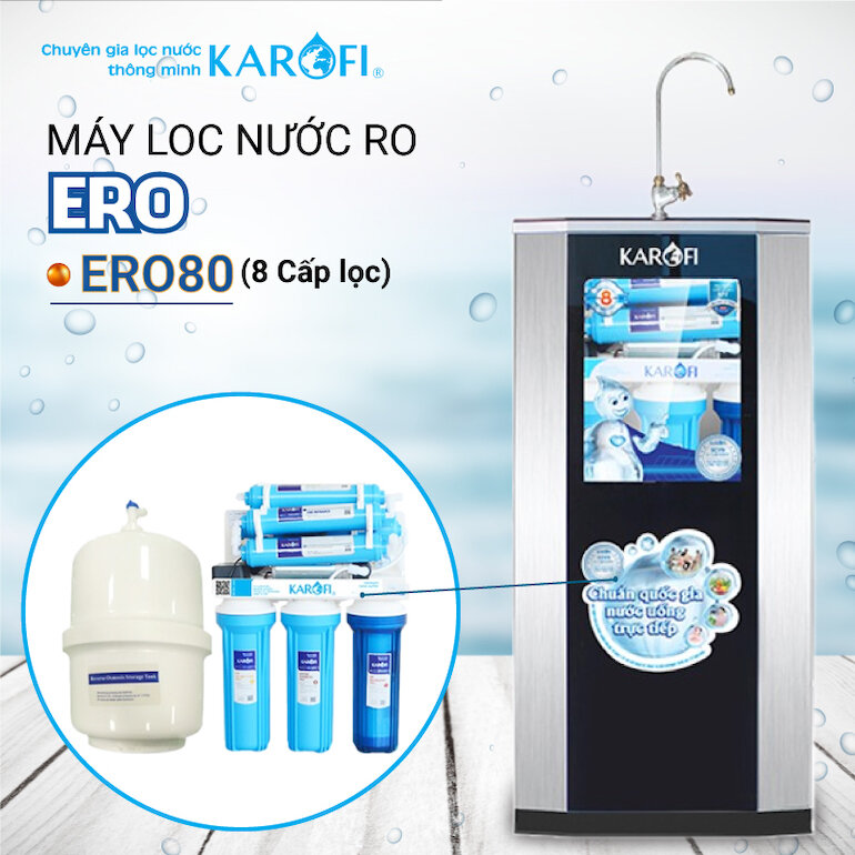 Máy lọc nước Karofi ERO 80 – 8 cấp lọc cùng tủ IQ
