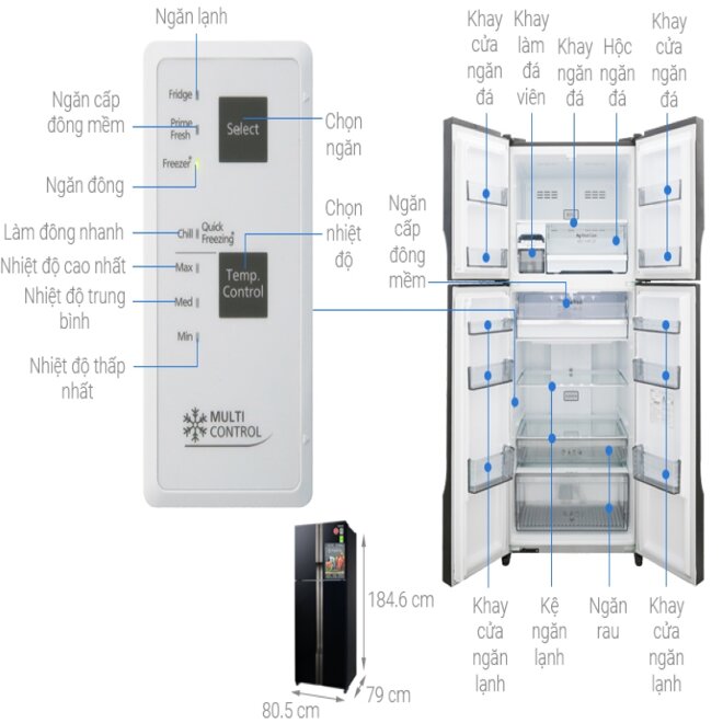 Tủ lạnh Panasonic Inverter 550 lít NR-DZ600GKVN