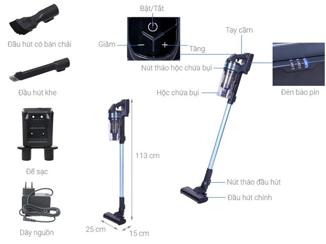 Máy hút bụi Samsung VS15A6031R1/SV 