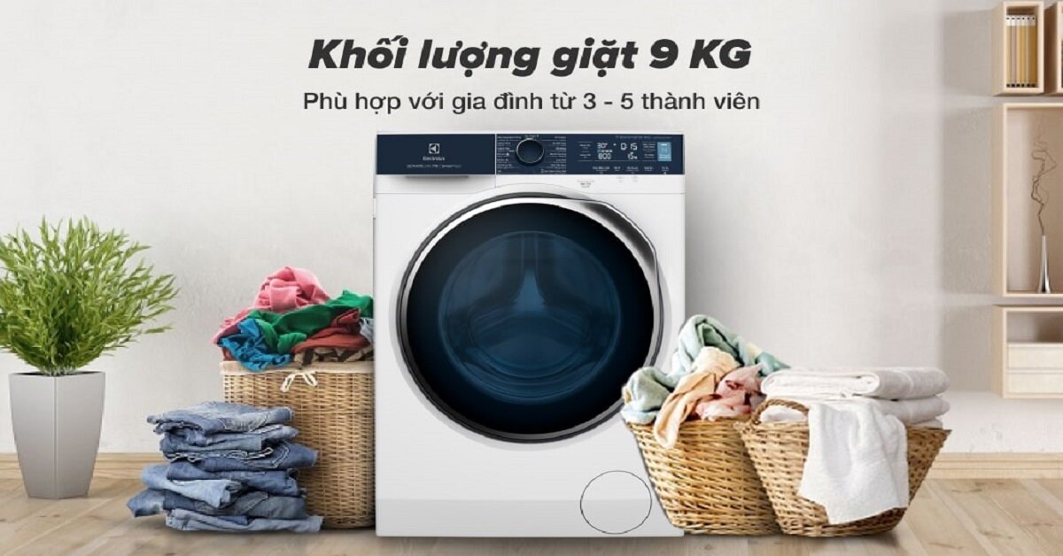 4 máy giặt cửa ngang Electrolux 9kg sử dụng công nghệ inverter tiết kiệm điện