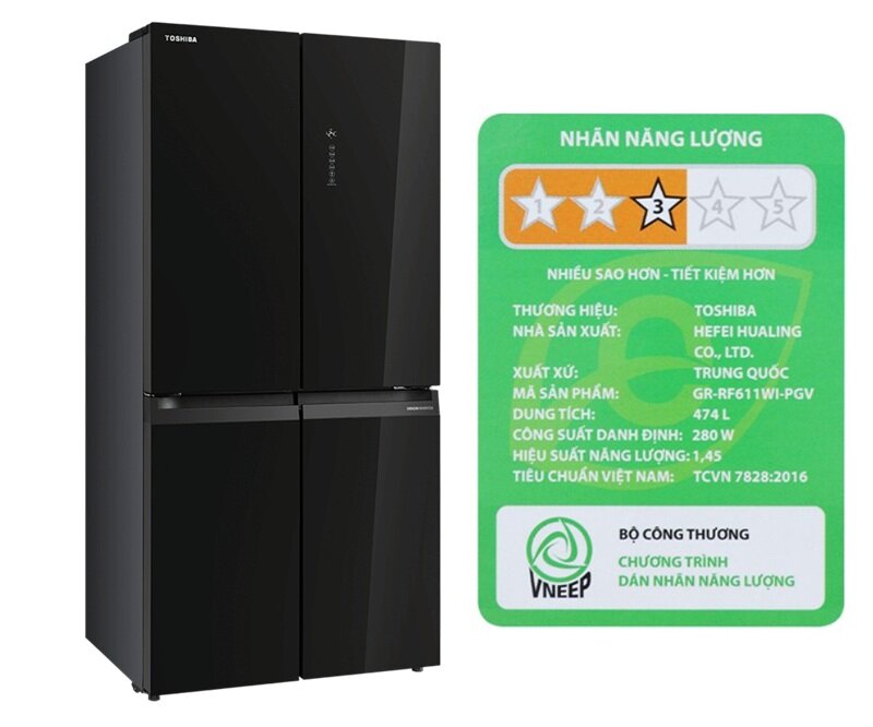 Giảm tới 7 triệu đồng, tủ lạnh Toshiba GR-RF611WI-PGV(22)-X dung tích khủng, chất lượng chuẩn Nhật