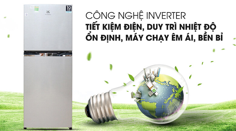 Công nghệ Inverter tiết kiệm điện tủ lạnh  Electrolux Inverter 211 lít ETB2100MG
