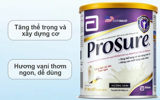 Sữa Prosure bổ sung chất dinh dưỡng cho người bệnh