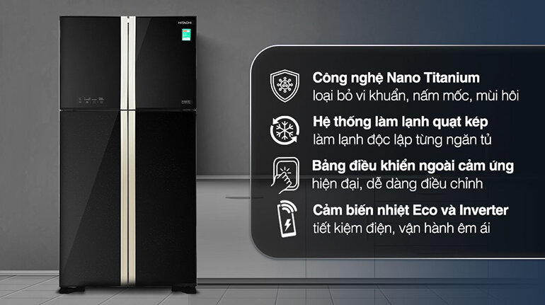 Một số ưu điểm nổi bật của tủ lạnh Hitachi R-FW650PGV8 GBK