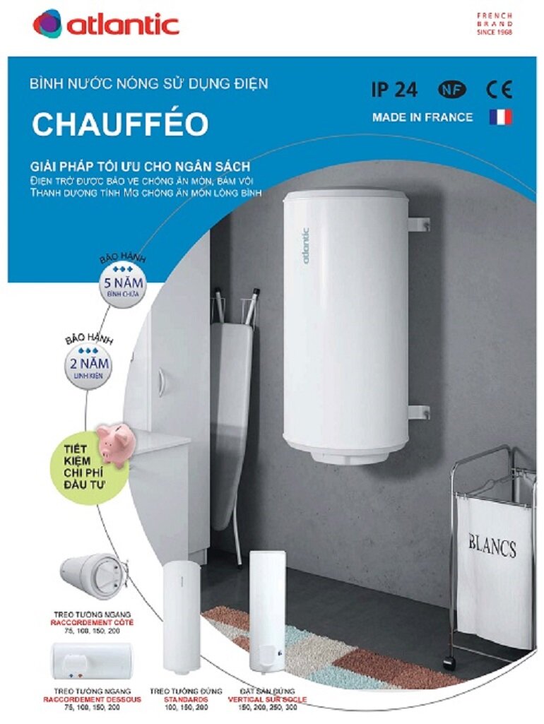 Bình nóng lạnh Atlantic Chauffeo 100L