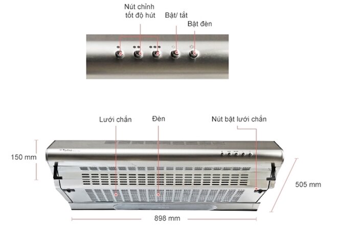 Máy hút mùi Torino FS 303 GE 2X K23 PU3V2L 90