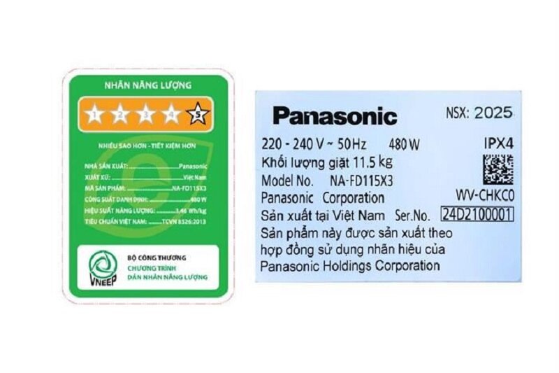 Giá máy giặt Panasonic Inverter 11.5 Kg NA-FD115X3BV mới nhất cuối năm 2025: Giảm ngay 4 triệu