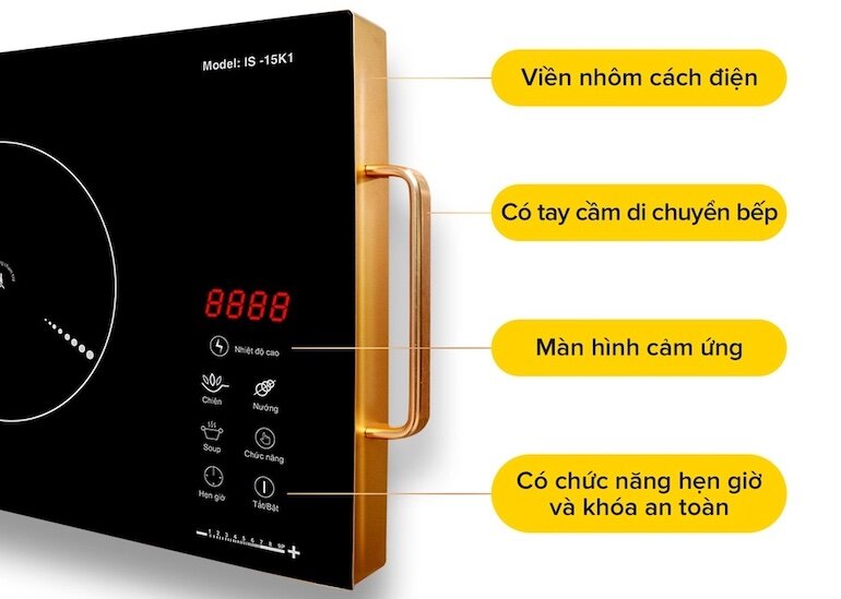 Mặt bếp hồng ngoại Asanzo IS-15K1 làm từ chất liệu cao cấp