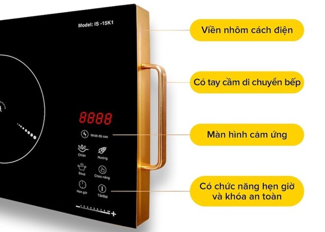 Mặt bếp hồng ngoại Asanzo IS-15K1 làm từ chất liệu cao cấp