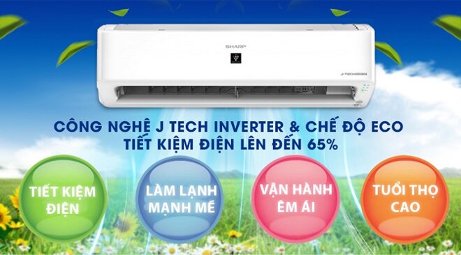 điều hòa Sharp Inverter 9.000BTU AH-XP10YHW