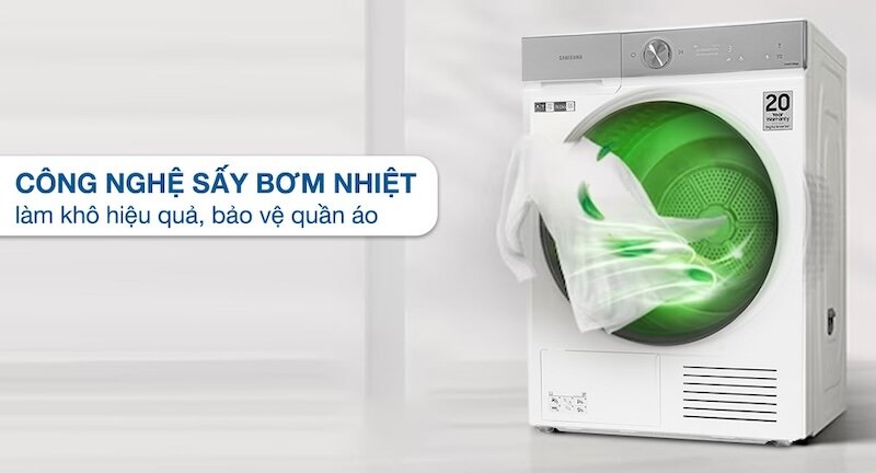 Máy Sấy Bơm Nhiệt Samsung 9Kg Dv90Bb9440Gh/Sv