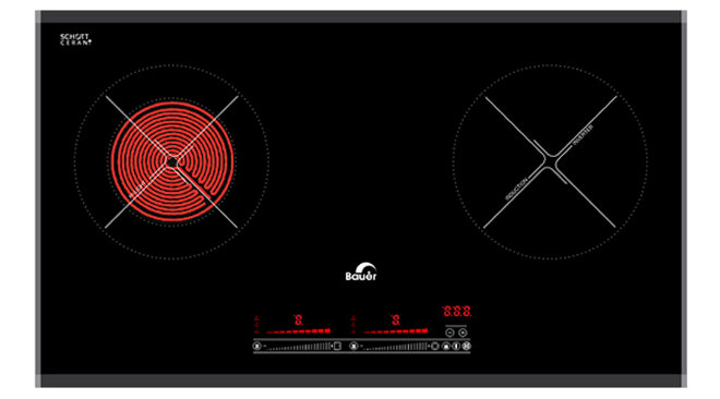 Bếp từ hồng ngoại âm 2 vùng nấu Bauer BE-32GTE