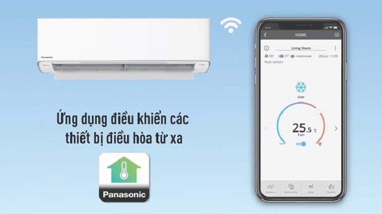 + Công nghệ kết nối thông minh qua ứng dụng Panasonic Comfort Cloud. Bạn có thể điều khiển mọi chức năng trên máy lạnh dù bạn ở bất kì địa điểm nào có wifi (kiểm soát điện năng tiêu thụ, thao tác điều khiển nhanh chóng, xử lý lỗi hệ thống nhanh, phân quyền quản lý và sử dụng...).