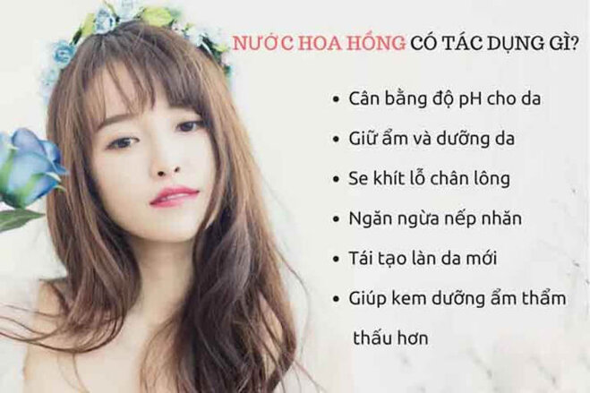 Nước hoa hồng có tác dụng gì?