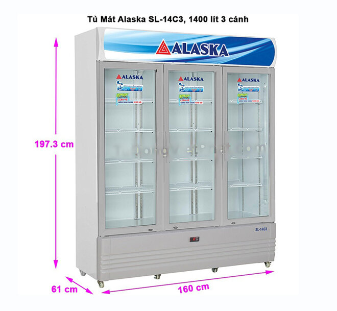 Tủ mát Alaska SL- 14C3, 1400 lít