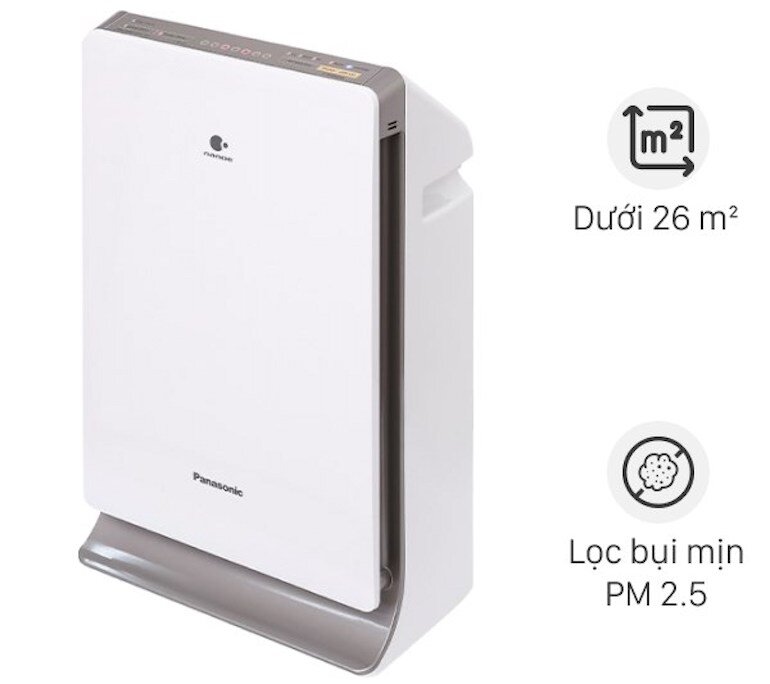 Máy lọc không khí Panasonic f-pxm35a có thiết kế nhỏ gọn, kiểu dáng sang trọng, phù hợp sử dụng cho không gian dưới 26m2.