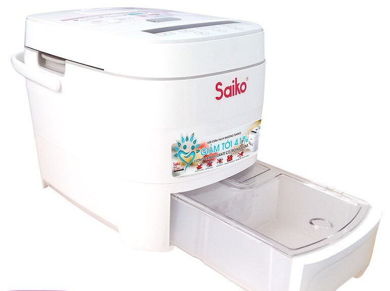 Nồi cơm tách đường Saiko LS-300 có chế độ giữ ấm cơm lên đến 24 giờ giúp gia đình bạn luôn có cơm nóng để ăn.
