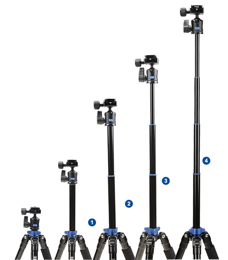 Các chiều cao của một tripod 