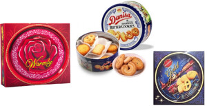 5 loại bánh hộp thiếc giá rẻ dưới 100k đem biếu hoặc trưng bàn thờ ngày Tết đều sang chảnh