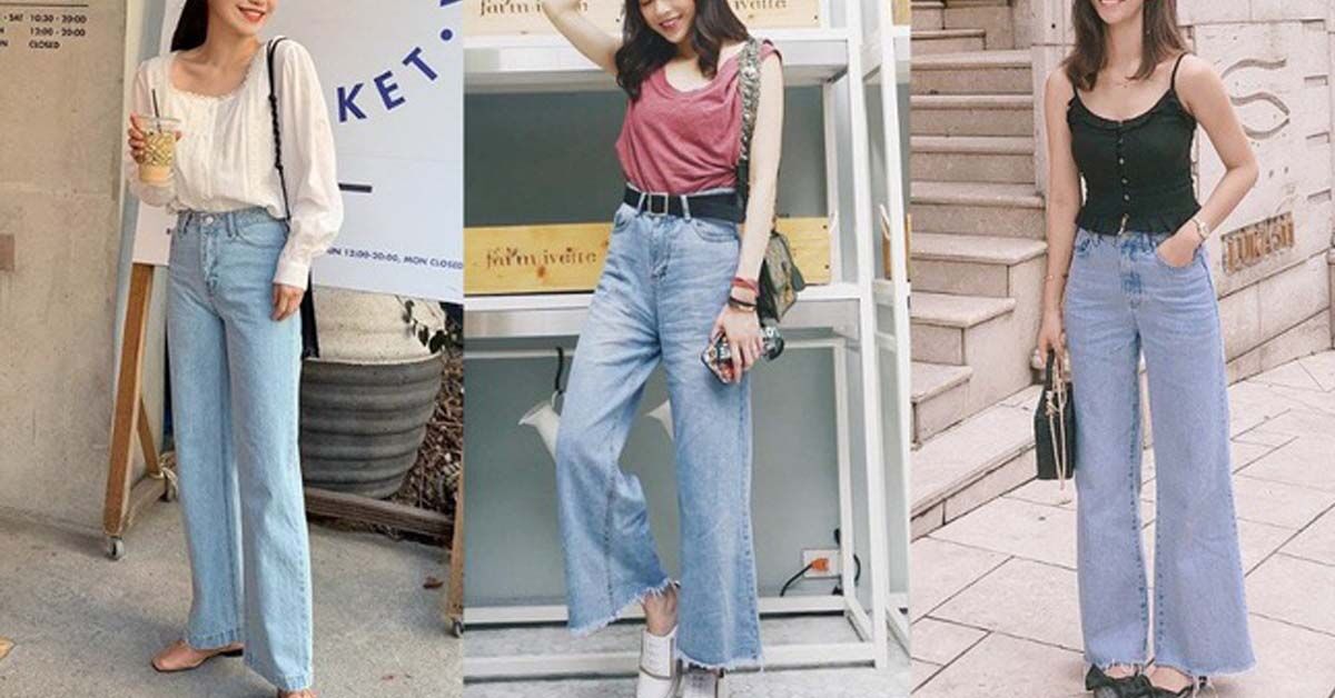 5 mẫu quần jeans ống rộng cực HOT cho bạn gái 2019