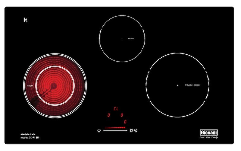 Bếp từ hồng ngoại âm 3 vùng nấu Giovani G-371 SD