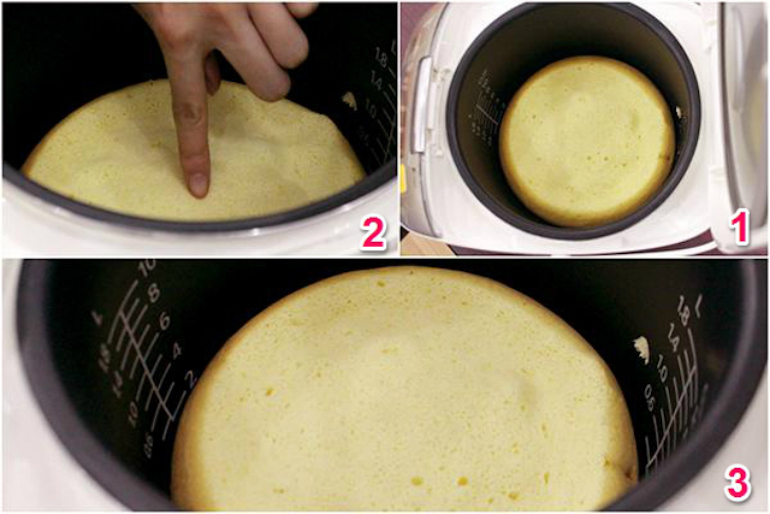 Cách thực hiện bánh bông lan vì thế nồi cơm trắng năng lượng điện mềm mại và mượt mà đơn giản và giản dị bên trên nhà