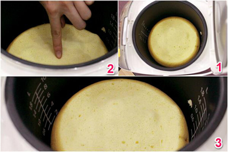 cách làm bánh bông lan bằng nồi cơm điện cực nhanh
