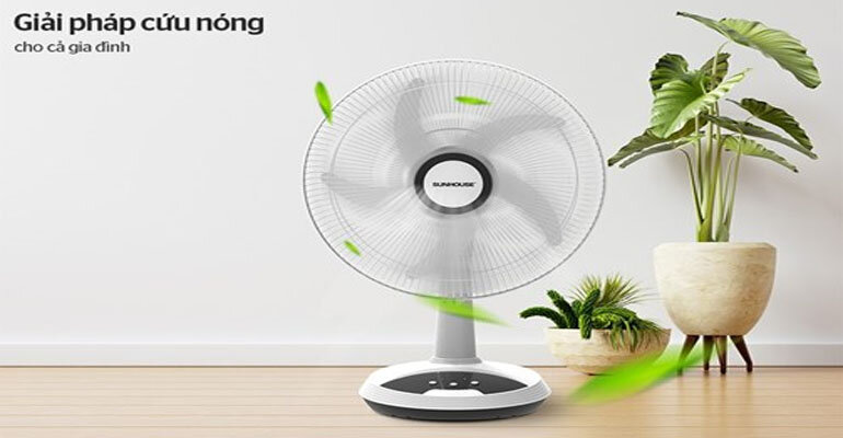 Giá quạt tích điện Sunhouse khá hợp lý Quạt tích điện Sunhouse