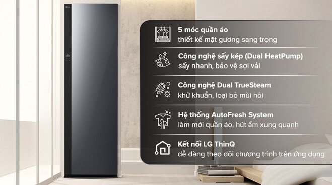 Lý do khiến tủ sấy quần áo LG Styler