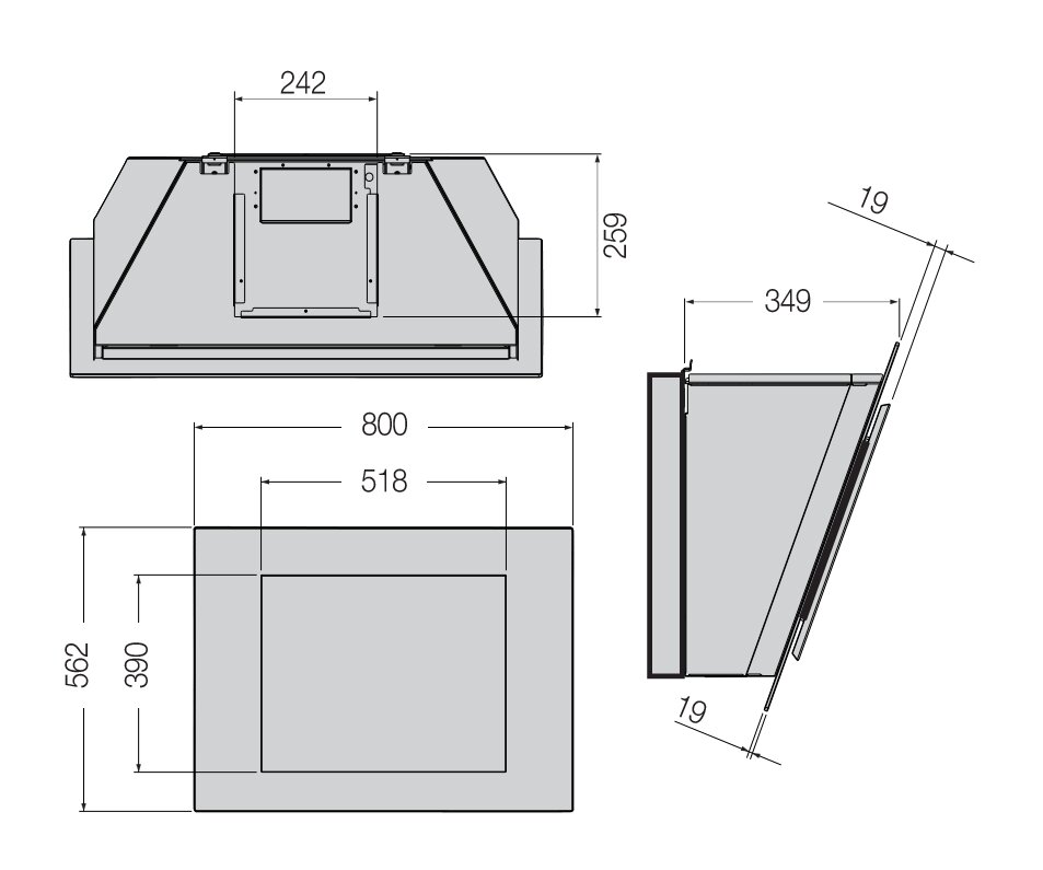 Cấu tạo máy hút mùi Fagor 3CFT-TILE 