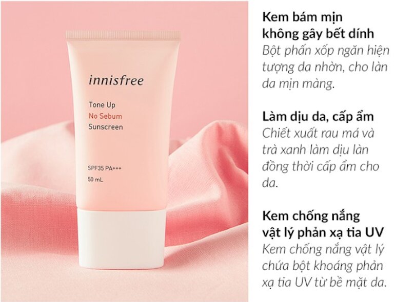 Kem chống nắng Innisfree Tone Up là dòng kem chống nắng vật lý