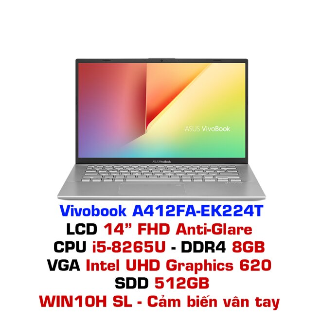 Asus Vivobook A412FA-EK224T Full HD, màu sắc trẻ trung, bắt mắt 