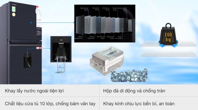 Nhược điểm của tủ lạnh Toshiba Inverter 311 lít GR-RT395WE-PMV(06)-MG