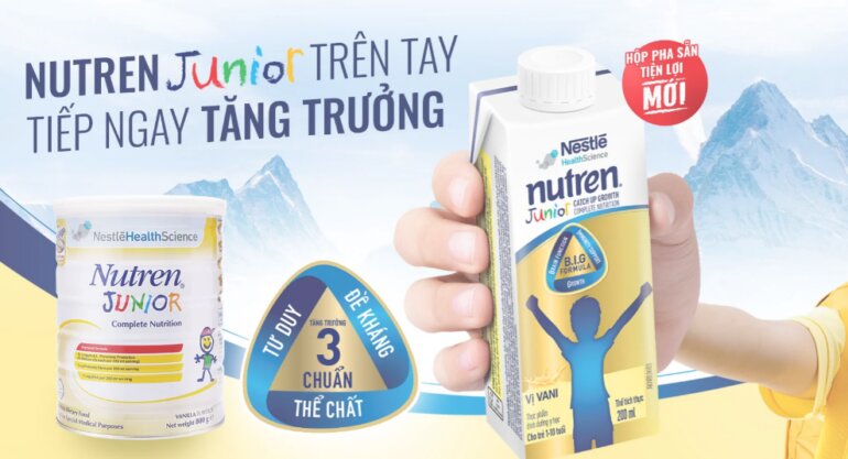 Sữa Nutren Junior giúp trẻ tăng cân tốt trong độ tuổi từ 1-10